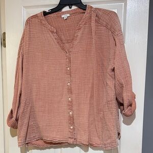 J. Jill Women's Mauve Button-Down Shirt